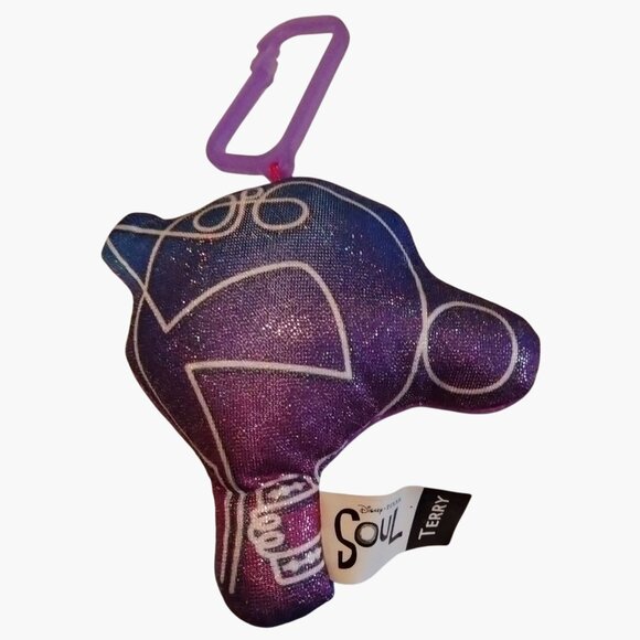 Disney Pixar Soul Terry Keychain Plush 4 inch Toy Purple Clip - Picture 1 of 4